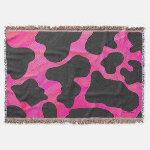 Couverture Vache rose chaud et noir