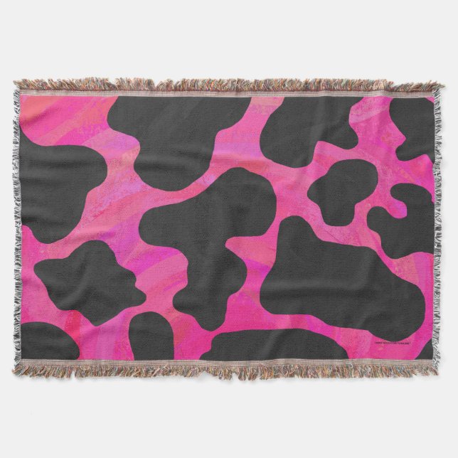 Couverture Vache rose chaud et noir (Devant)