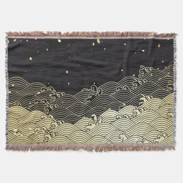 Couverture Vague dorée, texture papier. (Devant)