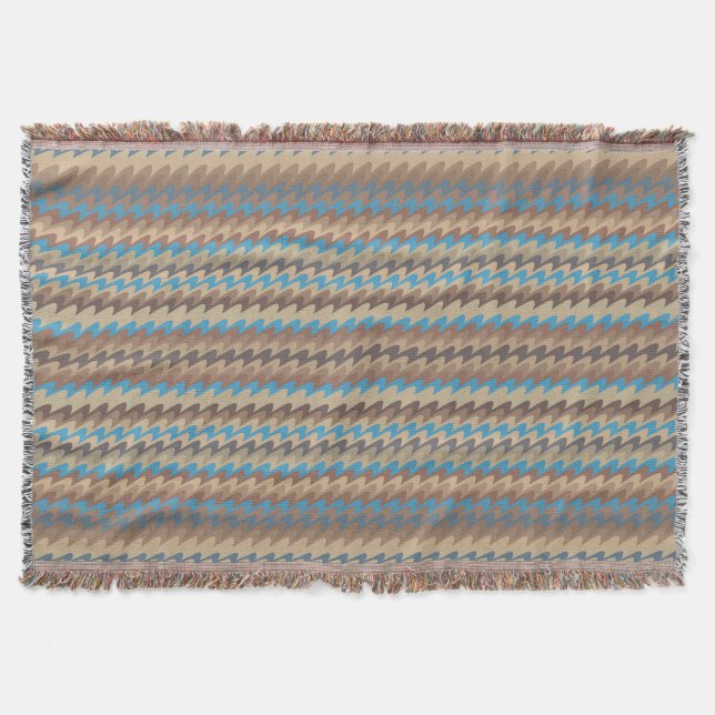 Couverture Vagues bleues avec Motif Brown et beige (Devant)