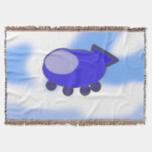 Vaisseau bleu sur les nuages bleus français