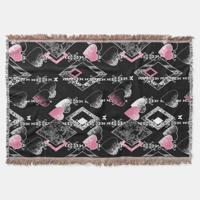 Couverture Valentines sans coutures Amour Jour Noir Coeurs mo (Devant)