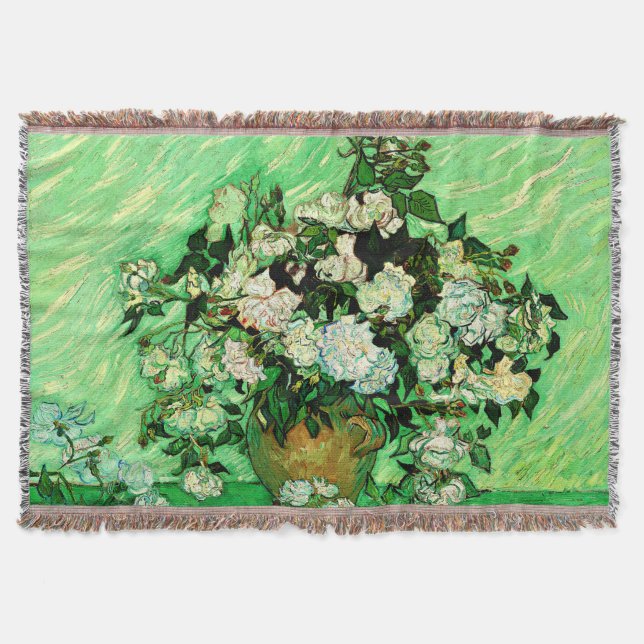 Couverture Van Gogh - Roses blanches, célèbre peinture, (Devant)