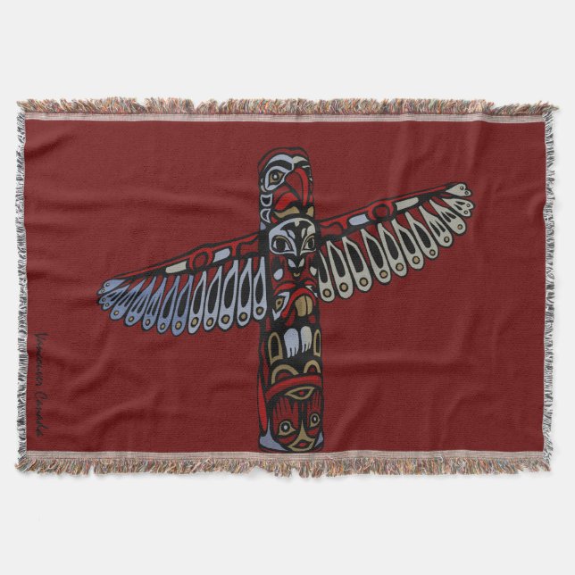 Couverture Vancouver Blanket Vancouver Totem Poteau Souvenirs (Devant)