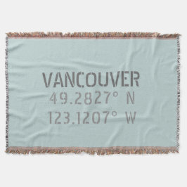 Couverture Vancouver Latitude Longitude Jauge Blanche