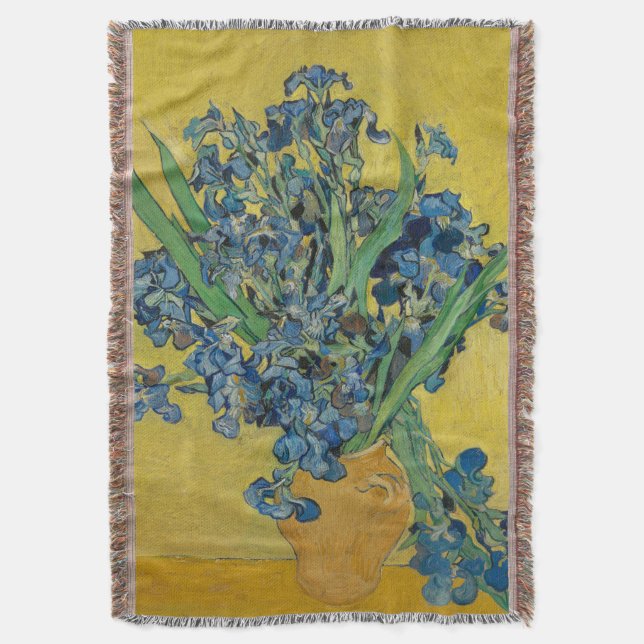 Couverture Vase Van Gogh avec Iris Classic Impressionnisme (devant Vertical)