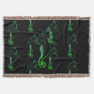 Couverture Vecteur d'art Vector Sea Horse Lancer Blanket