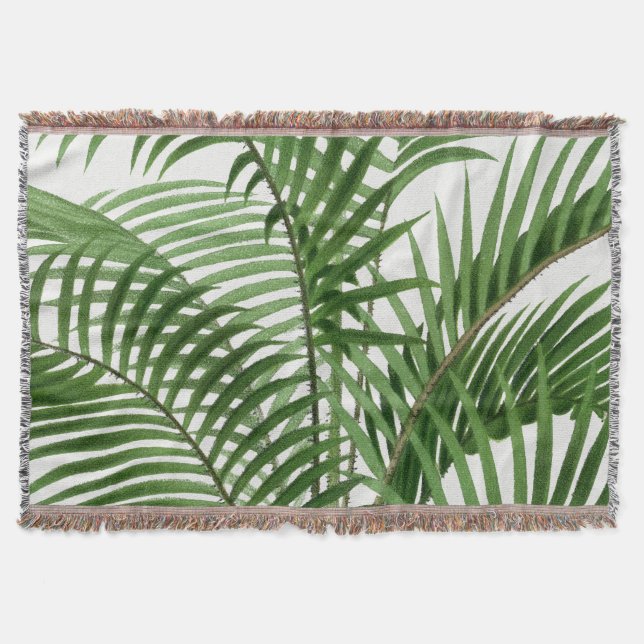 Couverture Verdure tropicale Aquarelle Palm Tree Feuilles (Devant)