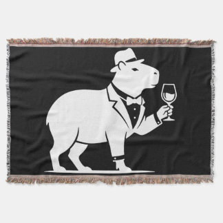Couverture Verre à vin capybara drôle minimaliste moderne