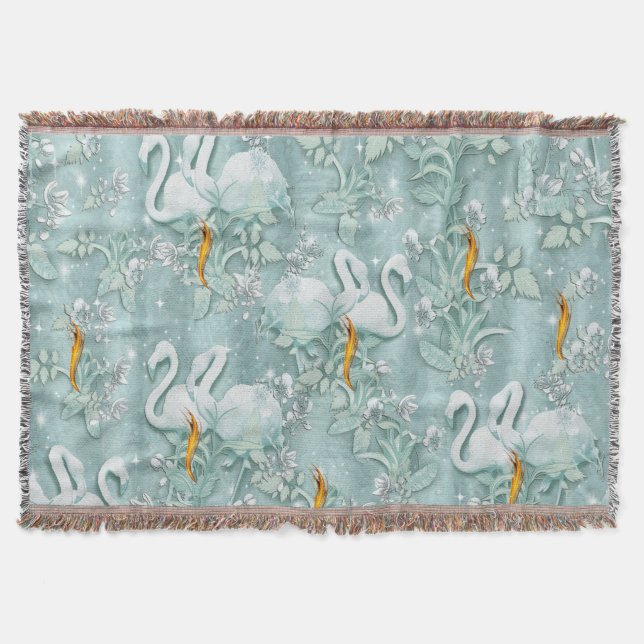 Couverture Verres de soie verte Sage & fleurs de flamants (Devant)