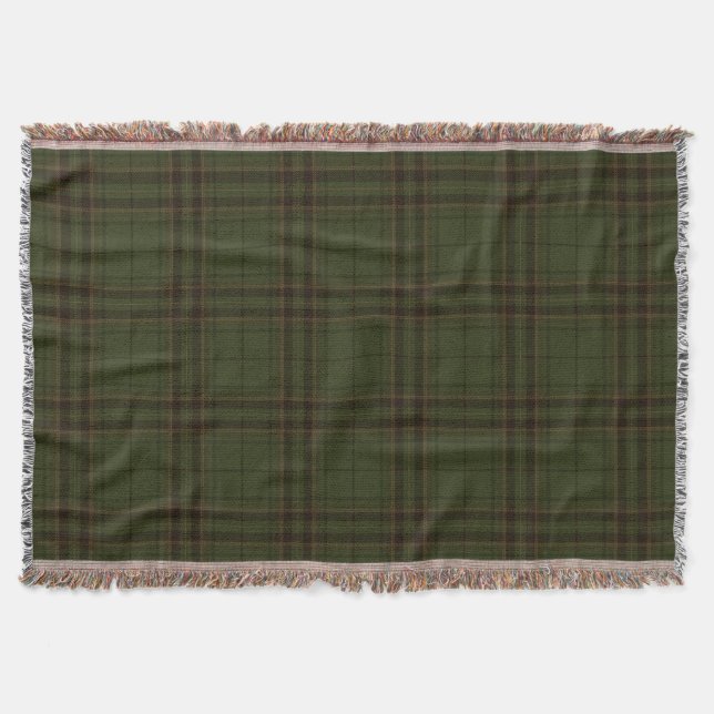 Couverture Vert foncé Noir Brown écossais Tartan Plaid (Devant)