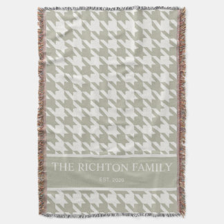 Couverture Vert sauge + Houndstooth Beige Personnalisé