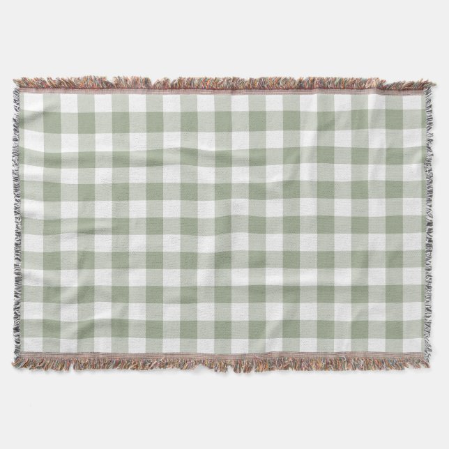 Couverture Vert Sauge Vichy Rustique (Devant)