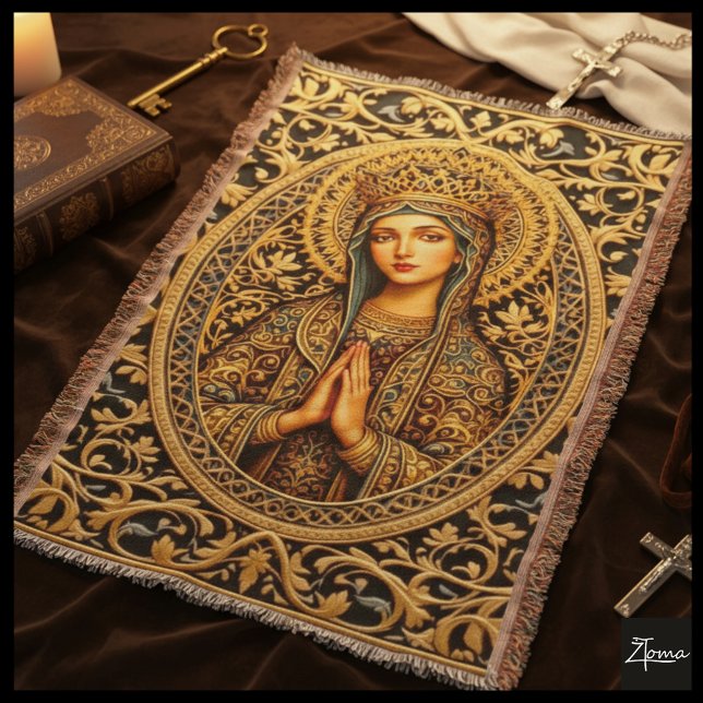 Couverture Vierge Marie Révérence Dorée (Créateur téléchargé)