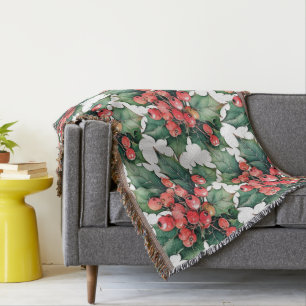 Couverture Vintage aquarelle sainte baies feuilles