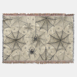 Couverture Vintage Araignées et Webs Motif Halloween