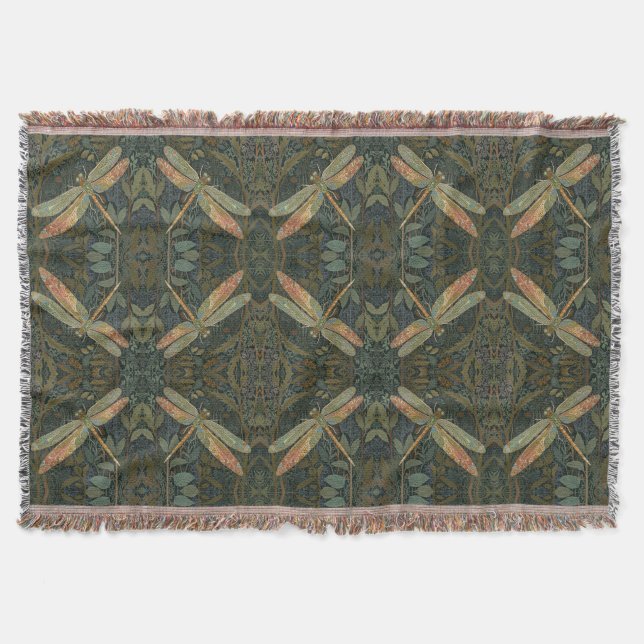 Couverture Vintage art nouveau green gold Dragonfly (Devant)