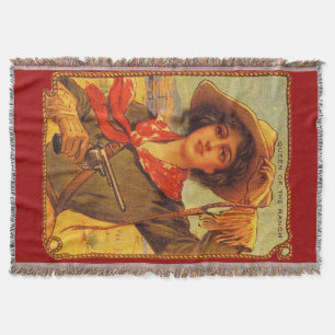 Couverture vintage de jet de ranch de cow-girl