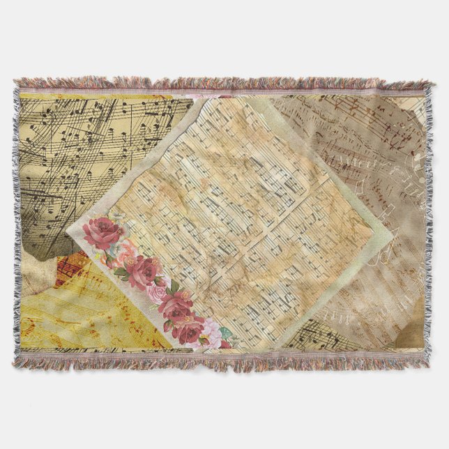 Couverture Vintage feuille Musique Musical Notes (Devant)