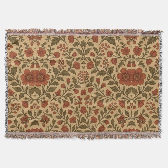Couverture Vintage Red Green Floral  (Devant)