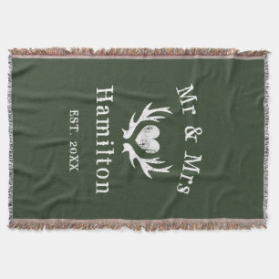 Couverture Vintage roux de cerfs m. et mme hunter green