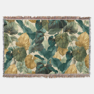 Couverture vintage tropical leaf pattern aesthetic
