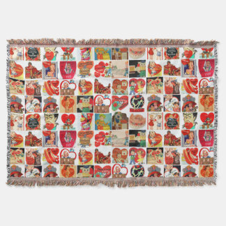 Couverture vintage valentines cartes de jour rétro jeter couv