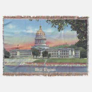 Couverture Vintage West Virginia State Capital Jeu de couvert