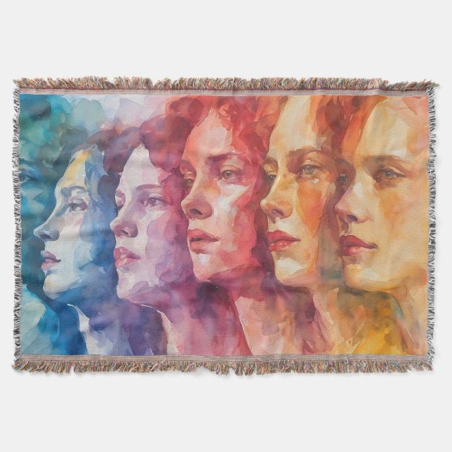 Couverture Visages des femmes - Peinture aquarelle (Devant)