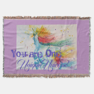 Couverture Vous Êtes Une Unicorne Unique ! Aquarelle arc-en-c