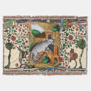COUVERTURE WEIRD MÉDIÉVAL BESTIAIRE MUSIQUE, CAT JOUER ORGE