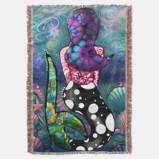 Couverture Whimsical Abstract Mermaid Nautical Teal Seashells (devant Vertical)