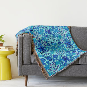 Couverture William Morris Hyacinth Print, Aqua et Turquoise