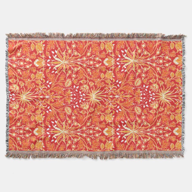 Couverture William Morris Hyacinth Print, Mandarin Orange (Devant)