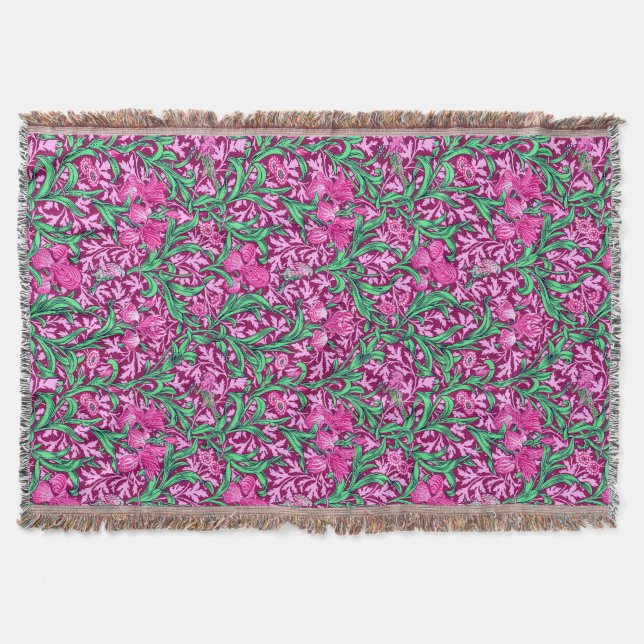 Couverture William Morris Irises, Fuchsia Pink and Wine (Devant)