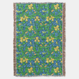 Couverture William Morris Irises, jaune et bleu de cobalt
