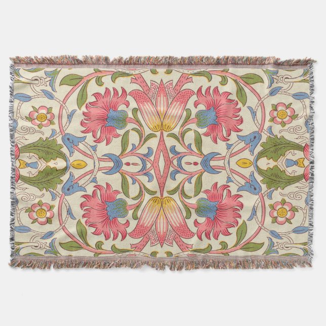 Couverture William Morris Lodden Motif Floral Pastel  (Devant)