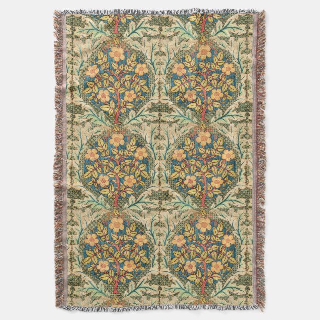 Couverture William Morris Rose Wreath (Carrelé) (devant Vertical)