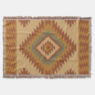 Couverture Zapotec Folk Art Diamond Cotton Blanket Jeter