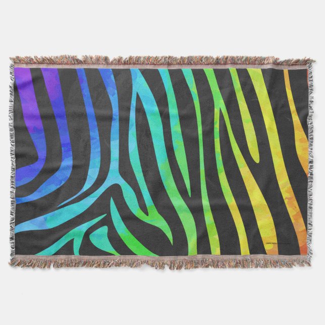 Couverture Zebra Black et Rainbow Print (Devant)