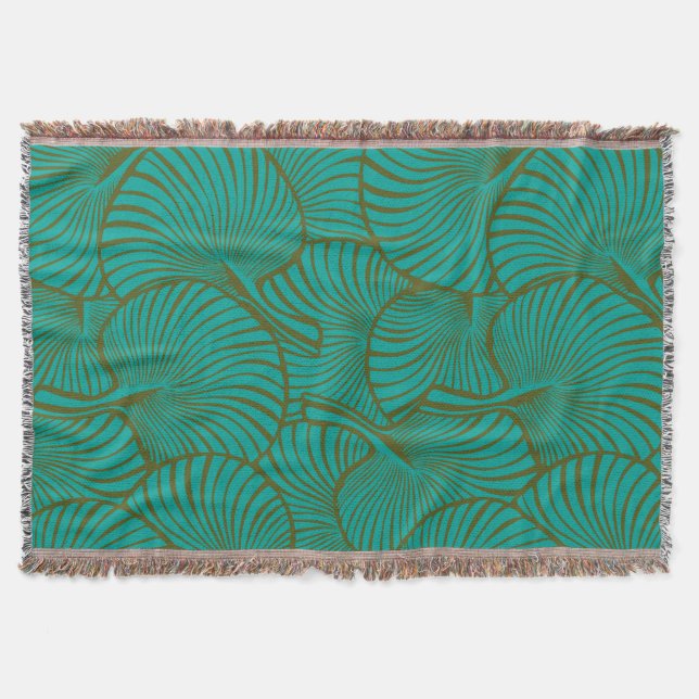Couverture Zebra Fan Palm Hawaiian Tropical Jade Green (Devant)