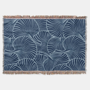 Couverture Zebra Fan Palm Hawaiian Tropical Navy bleu