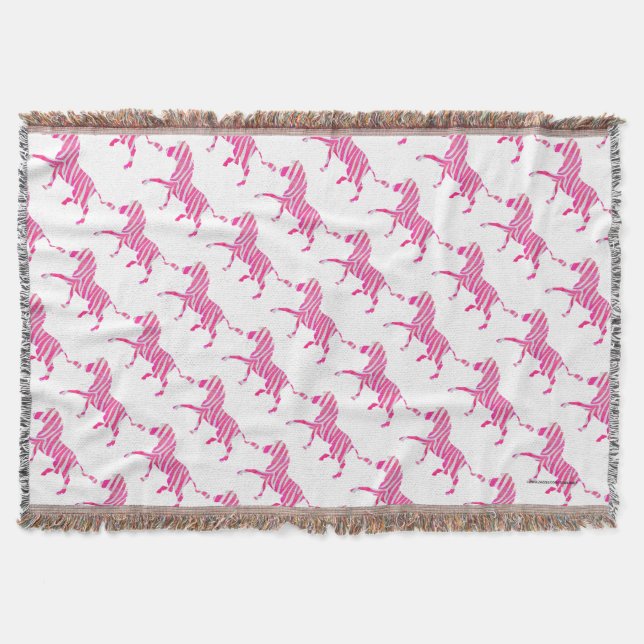 Couverture Zebra Hot rose et blanc Silhouette (Devant)