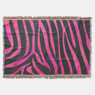 Couverture Zebra noir et rose chaud
