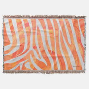 Couverture Zebra Orange and White Print