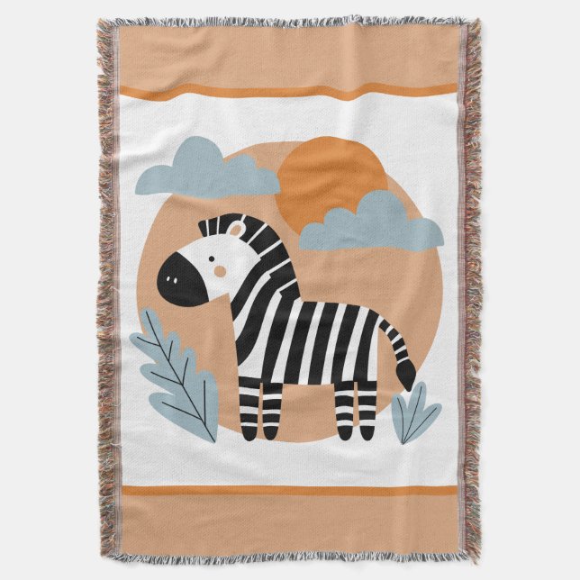 Couverture Zèbre Capricieux Inspiré du Style Scandinave (devant Vertical)