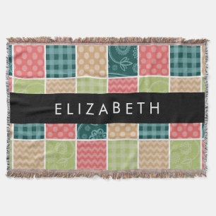Couverture Zigzag, Chevron, En vichy, Pois, Votre Nom