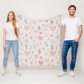 Couvertures à cœurs roses et à motifs floraux en f