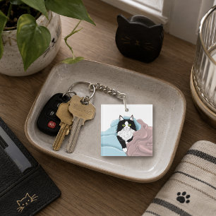 Couvertures de chat smoking rose bleu fantaisiste