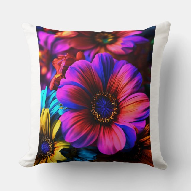 Couvertures de coussin avec fleurs imprimés (Recto)